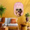 Zonnebril - Hartjes - Hond - Valentijn Wandcirkel Ovaal Glas middel -sfeer4