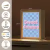 Sweet dreams - Vierkanten - Roze - Blauw Light Box met kabel (Tafellamp) klein -USP_NL