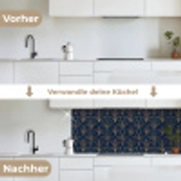 Deco - Waaier - Blauw keuken achterwand 2 middel 871 -voor-na_DE
