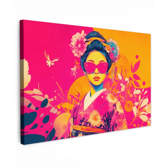 Vrouw - Zonnebril - Abstract - Oranje canvas 2cm klein -z3d