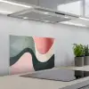 Abstract - Golven - Sierlijk - Roze keuken achterwand spatscherm klein -3d_schuin