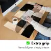 Abstract - Vlakken - Zwart - Rond Muismat XXL klein -sfeer3