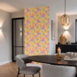 Textuur - Bloemen - Kleurrijk Behang Vinyl klein 1060 -sfeer3