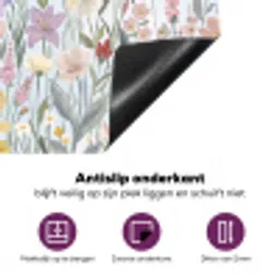 Weidebloemen - Illustratie - Kleurrijk Inductie beschermer vinyl 3mm middel -zzzzzzz-cc-onderkant