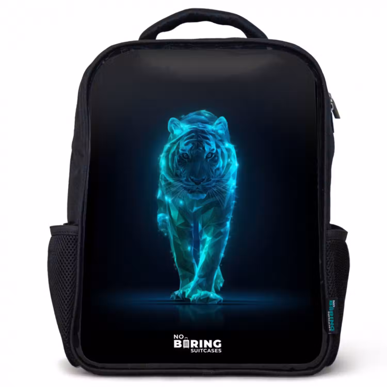 Kinderrucksack - Schwarz - Glühender Tiger in Bewegung
