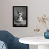 Sphynx - Kat - Dieren - Humor - Spaghetti - Zwart Wit fotolijst zwart zonder passe partout klein -sfeer4