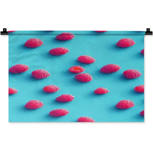 Blauw - Frambozen - Roze Wandkleed katoen klein 269 -zz3d