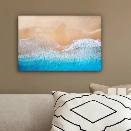 Strand - Zee - Zand - Zomer - Blauw - Golven canvas 2cm klein -sfeer3