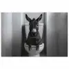 Ezel - Telefoon - Toilet - Zwart - Wit poster papier klein -3d