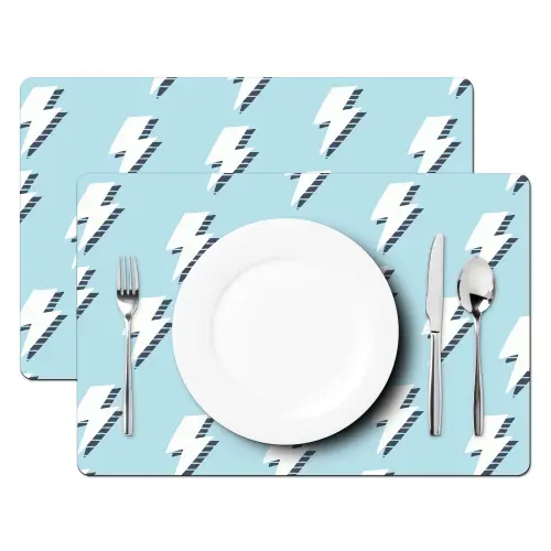 Blauw - Wit - Patroon - Bliksem Placemat vinyl groot 368 -zzsfeer2_Kitchenyeah-website