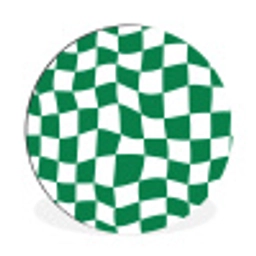 Schaakbord - Golvend - Groen Wandcirkel aluminium klein 190 -3d