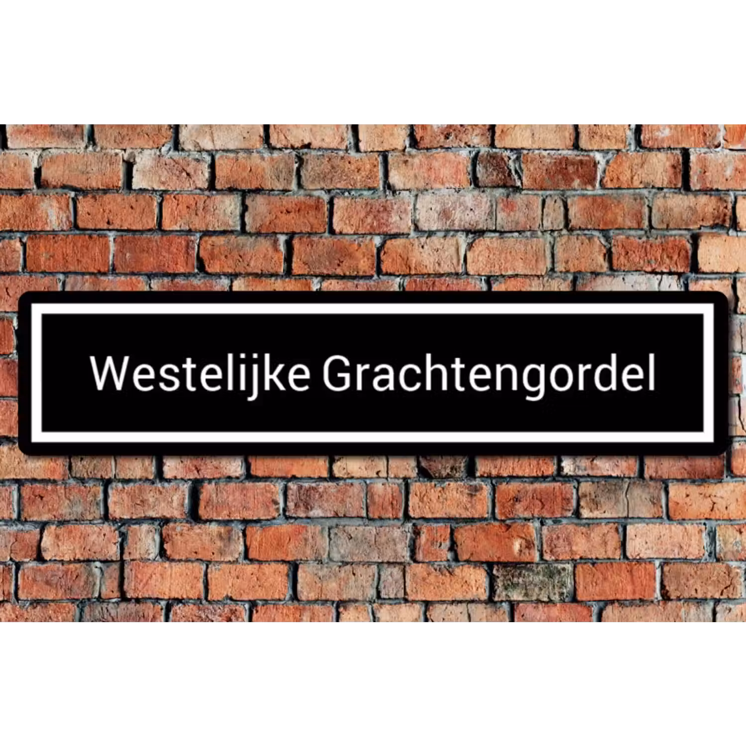 Straatnaambord zwart - Vierkante hoeken