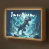 Dino - Blauw - Jongens Light Box met batterij (Wandlamp kind) middel -z3d_website