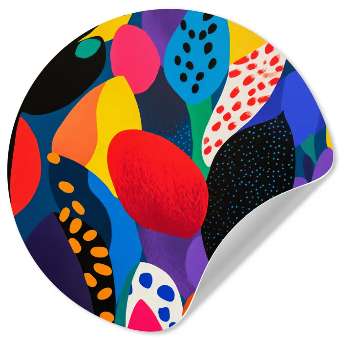 Bloemen - Bladeren - Abstract - Rood Wandcirkel behangsticker klein -3d