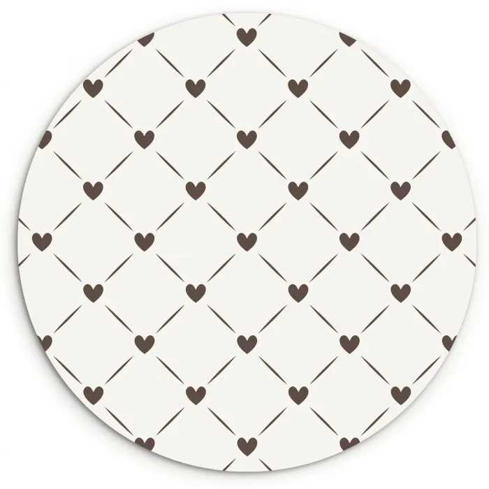 Patroon - Hartjes - Strepen - Ruiten Wandcirkel plexiglas klein 852 -3d