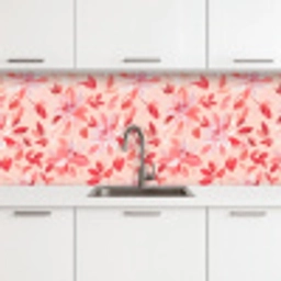 Botanisch - Bloemen - Rood keuken achterwand 2 middel 871 -3d