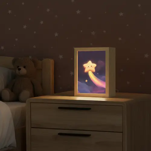 Ster - Gezichtje - Lichtgevend Light Box met kabel klein -sfeer1_kind