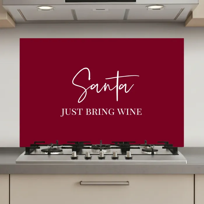 Santa - Wine - Rood - Kerst - Kerstman keuken achterwand spatscherm klein -3d_website