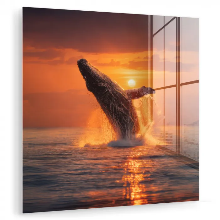 Walvis - Zon - Zee plexiglas 5mm klein -zzzproduct_nieuw