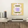More coffee - Geel - Paars - Strepen - Mok aluminium wit klein -sfeer1