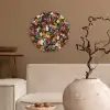 Bloemen - Vlinder - Design - Kunst - Abstract - Schilderij - Oude meesters Wandcirkel kunststof plaat 5mm dik klein -sfeer1