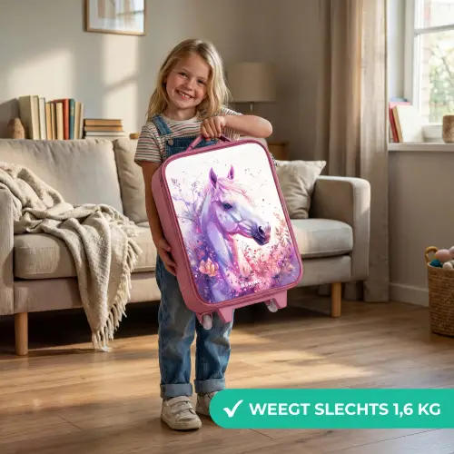 Parelachtige Pony Kinderkoffer - Roze klein -sfeer2_NL
