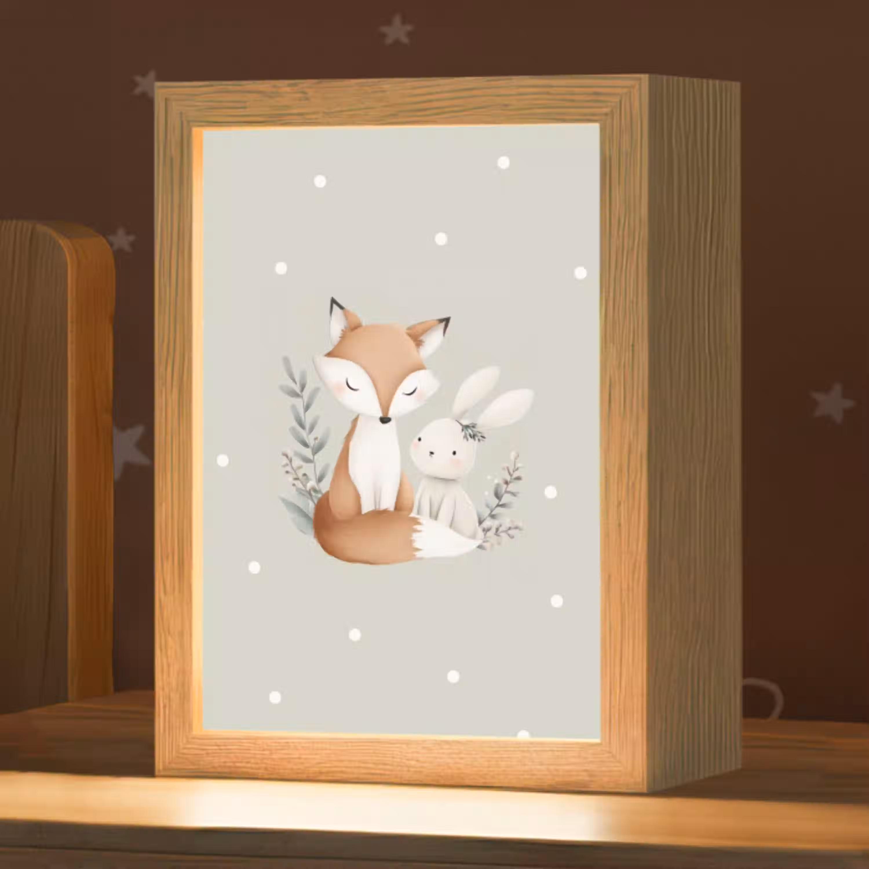 Minimalistisch - Dieren - Bladeren - Stippen Light Box met kabel klein -zzz_3d_website