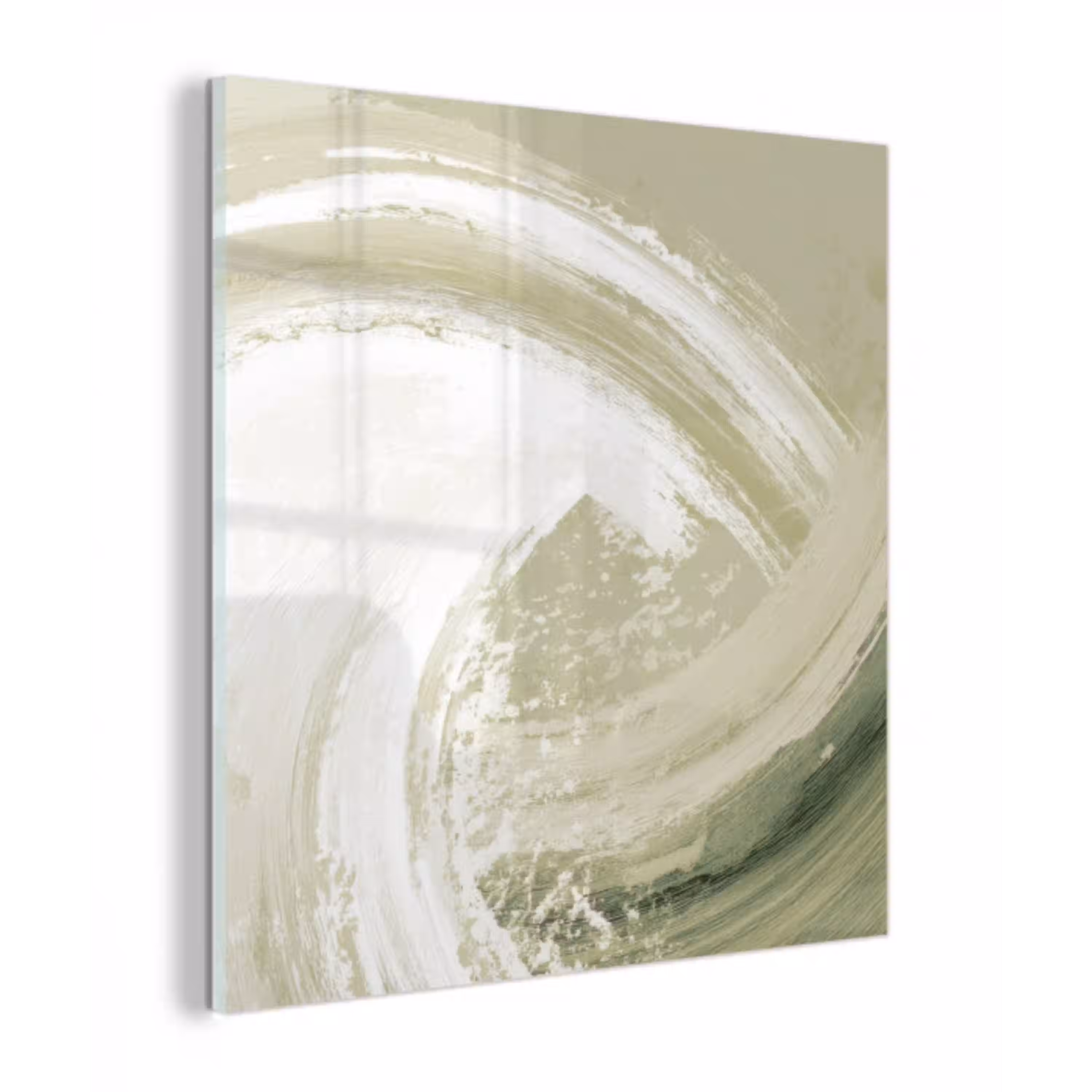 Abstract - Penseelstreken - Golven - Groen plexiglas 5mm klein -z3d
