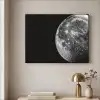 Close-up - Maan - Wit - Textuur Textielframe - compleet frame klein -sfeer2
