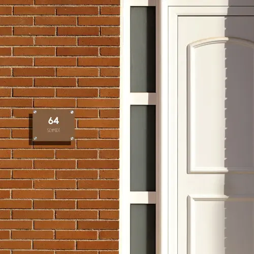 Bruin - Modern Naambord Rechthoek middel -sfeer3-rechthoek-S