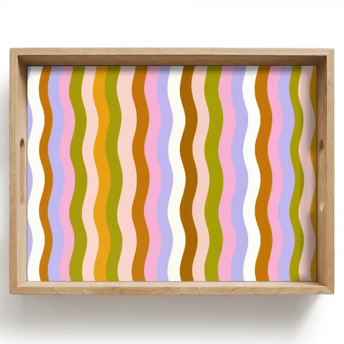 lijnen - Golven - Pastelkleuren - Patroon Dienblad Rechthoek middel -z3d_shopping