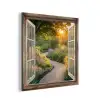 Doorkijk - Bloemen - Natuur - Zon - Pad aluminium wit klein -3d