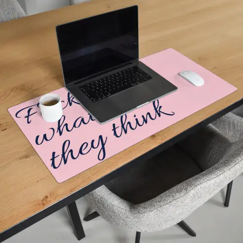 Fuck what they think - Roze - Minimalistisch Muismat XXL klein -sfeer1