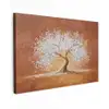 Abstract - Boom - Wit - Bladeren canvas 2cm klein -z3d
