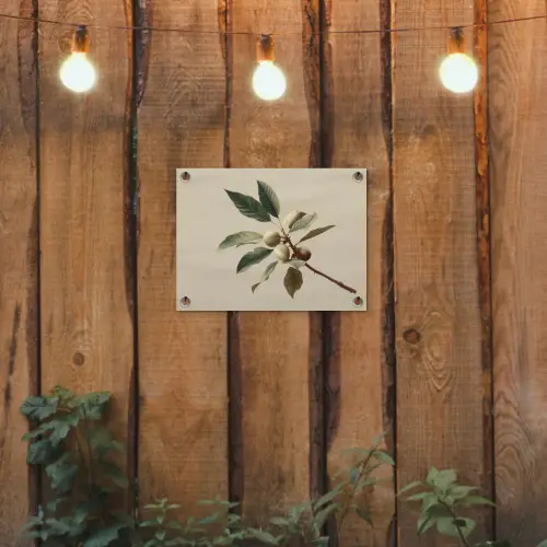Tak - Groene Bladeren - Vruchten tuinposter los doek klein -sfeer1