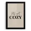 Beige - Winter - Quote - Cozy fotolijst zwart zonder passe partout klein -3d