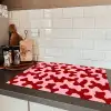 Modern - Abstract - Rood Inductie beschermer vinyl 3mm klein 276 -sfeer3