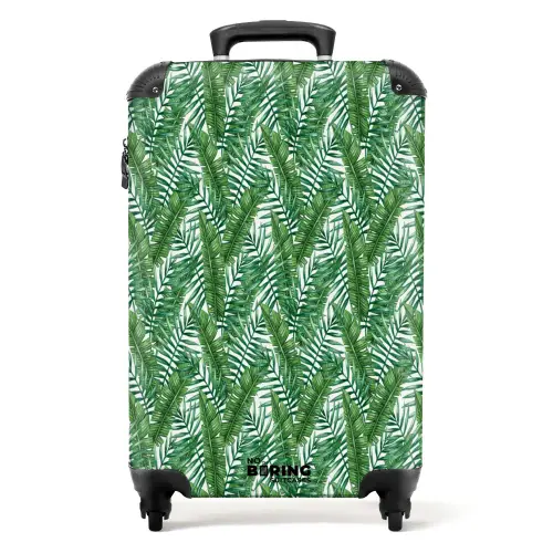 Palm lange bladeren patroon groen NBS - Handbagage koffer - Kinderen Unisex middel -productfoto_recht