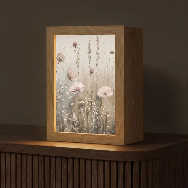 Table Lamp - Flowers - Pink - Modern - Beige