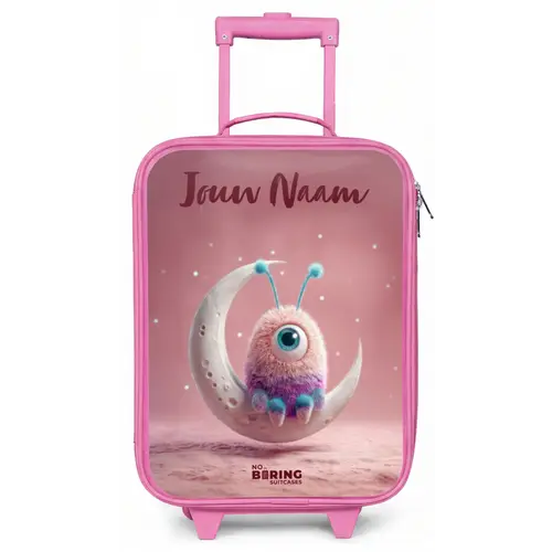 Maanwip met Pluizig Wezentje Kinderkoffer - Roze klein -zz3dotto