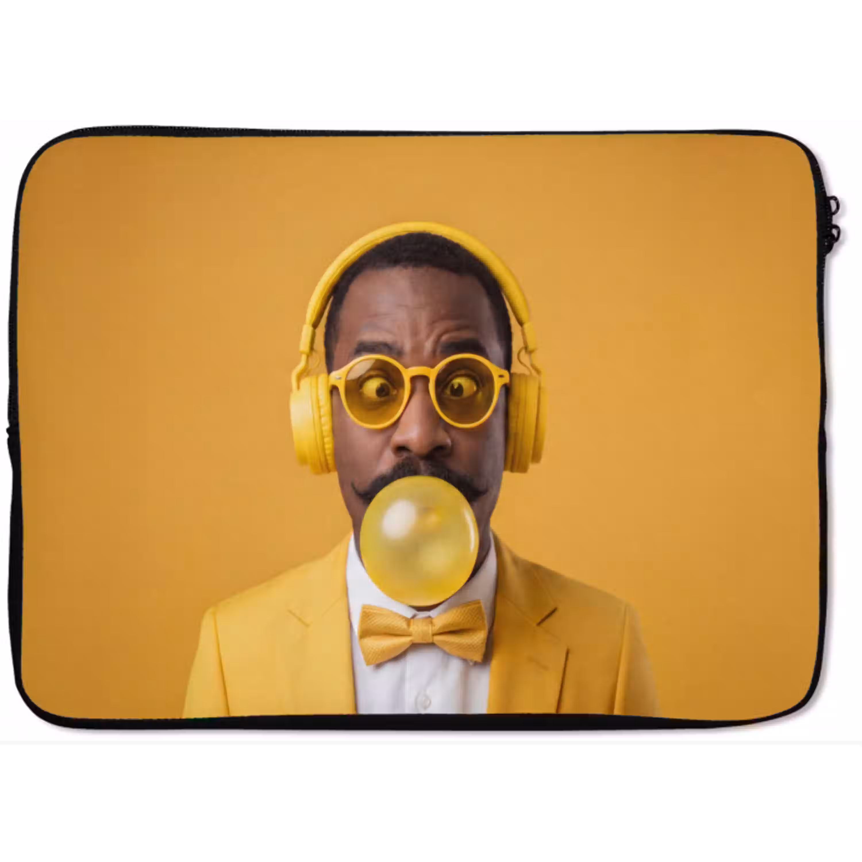 Man - Bubblegum - Portret - Geel - Modern laptophoes neopreen klein -zkaufland3dotto