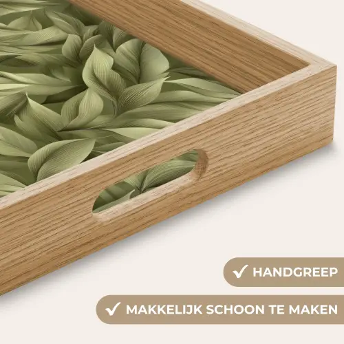 Bladeren - Modern - Groen Dienblad Rechthoek middel 911 -USP_HandgreepNL