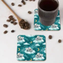 Koala's - Betoverend - Blauw onderzetter kurk middel 366 -sfeer2