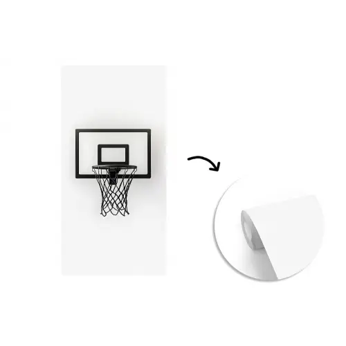 Basketbalbord - Minimalistisch - Zwart fotobehang vinyl groot -3d