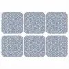 Crème - Blauw - Strepen - Patroon onderzetter kurk middel 366 -3d