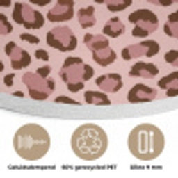 Luipaard - Patroon - Roze Akoestische PET Vilt - Rond klein 838 -closeup_NL