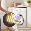 More coffee - Geel - Paars - Strepen - Mok Badmat klein -USP_WasbaarNL