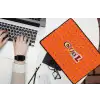 Cool - Stippen - Oranje laptophoes neopreen klein -bureau