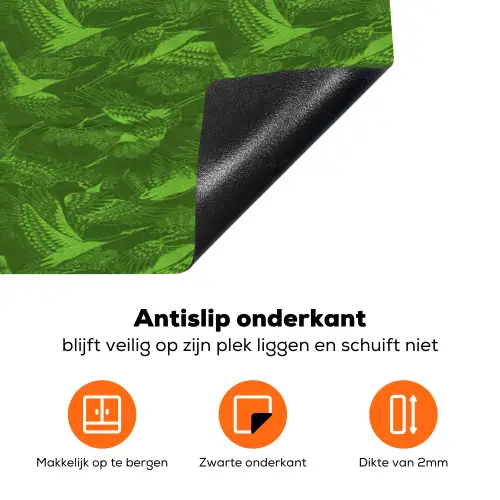 Groen - Vogels - Vleugels Inductie beschermer vinyl 3mm klein 276 -zzzzzzz-td-onderkant