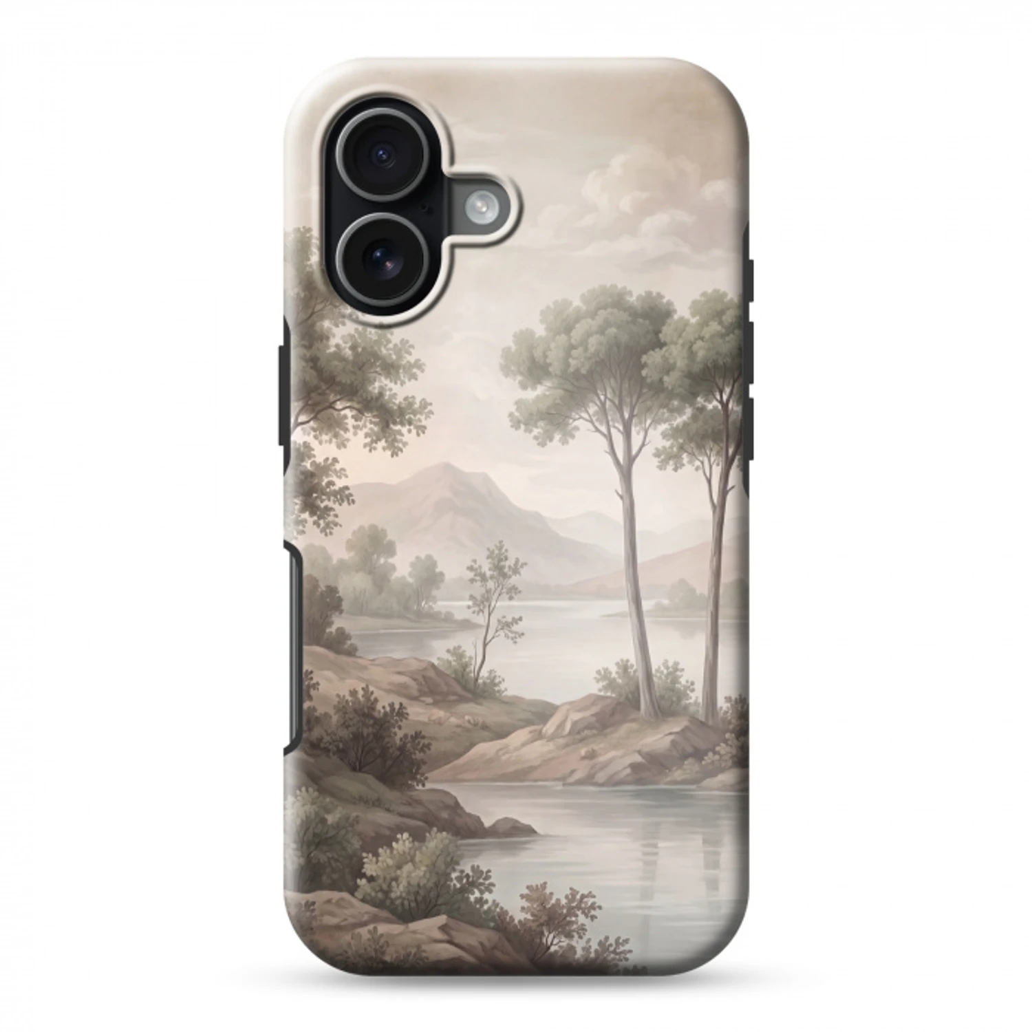 Bomen - Meer - Bergen - Illustratie Toughcase MagSafe Apple iPhone 17 klein -3d